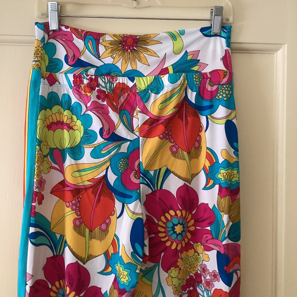 Trina Turk Fontaine Floral Swim Cover Up Pants Side Slits Fold-over Waist - Picture 9 of 15
